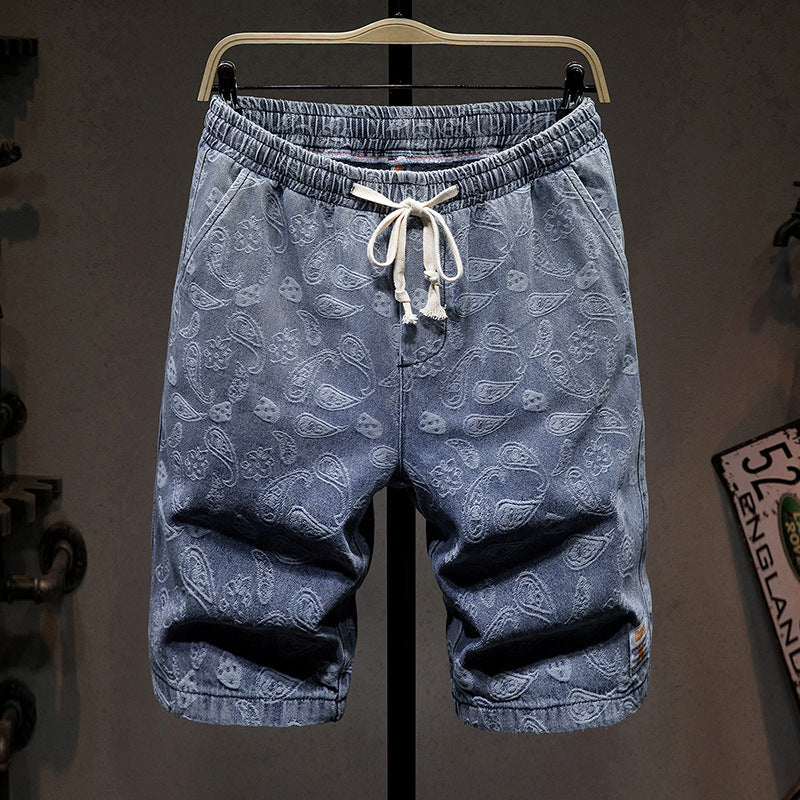 Men's Loose Fit Large Denim Shorts for Summer