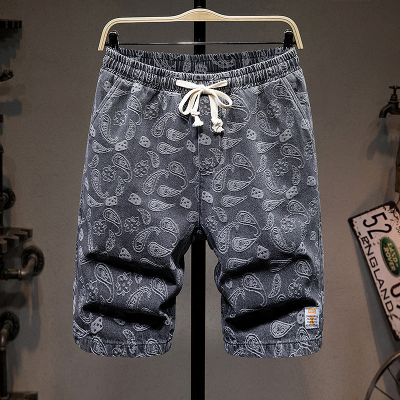 Men's Loose Fit Large Denim Shorts for Summer